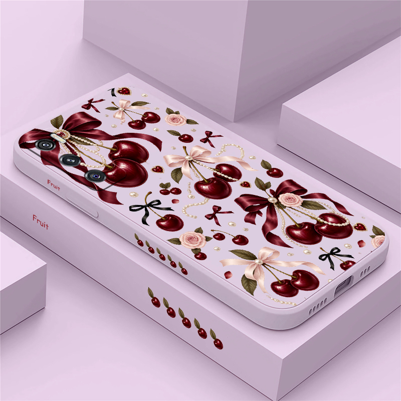 Funda con diseño de lazo rosa  - Vivo V40 reseña y precio